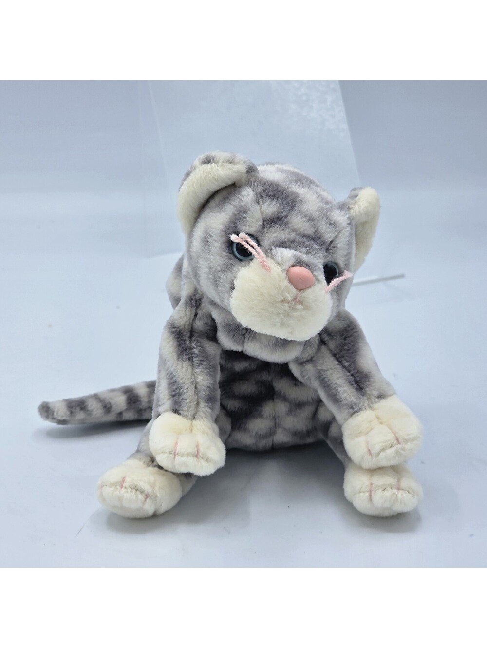 Vintage Retired 1999 TY Beanie Babies Silver The Cat Plush Toy Gift Collectible